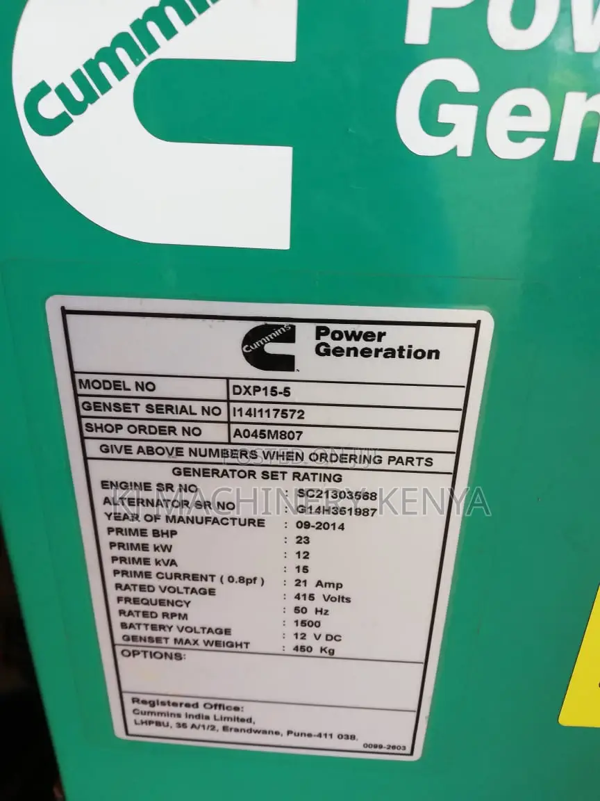 15kva Silent Cummins Power Generator
