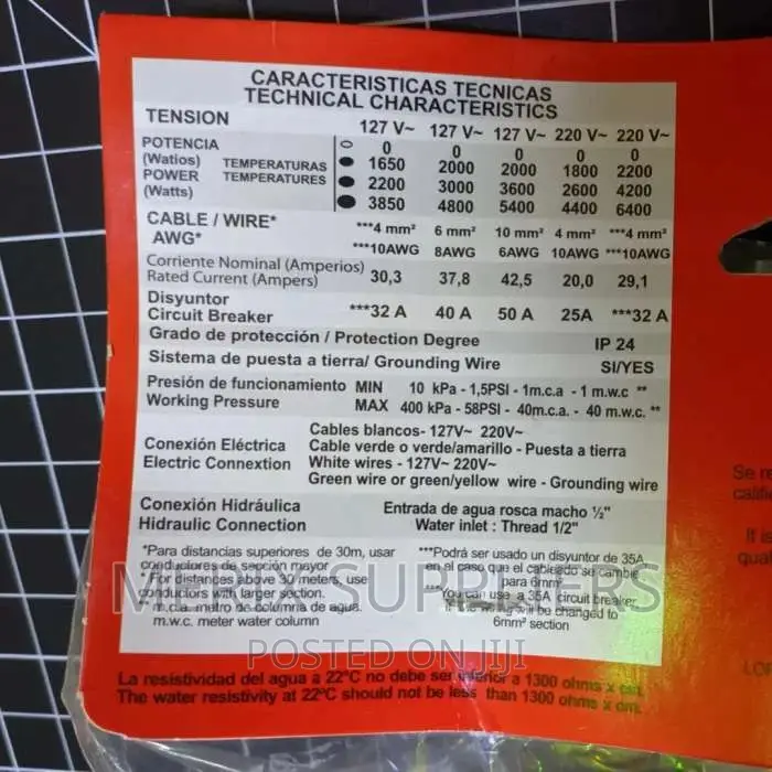 LORENZETTI Maxi Ducha 4T Instant Shower Water Heater