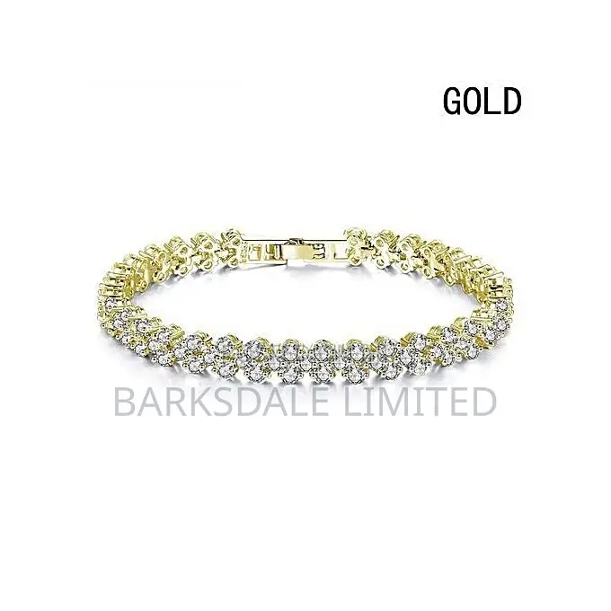 Fashion Roman Woman Sterling Gold Crystal Diamond Bracelet