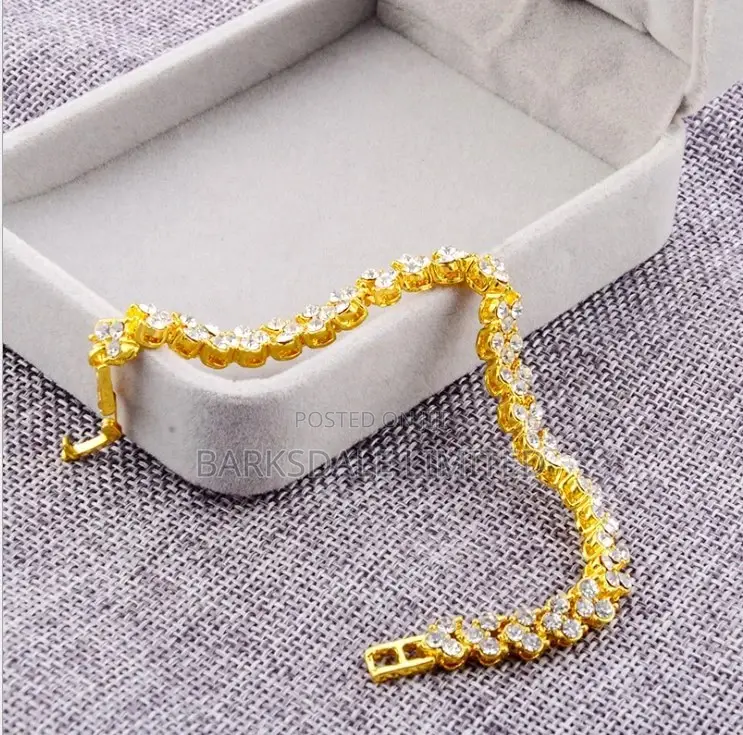 Fashion Roman Woman Sterling Gold Crystal Diamond Bracelet