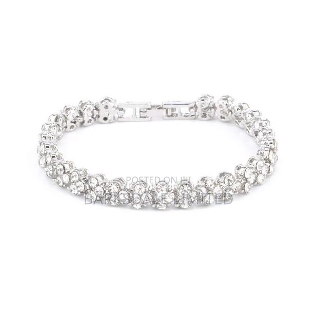 Roman Woman Sterling Silver Crystal Diamond Bracelet