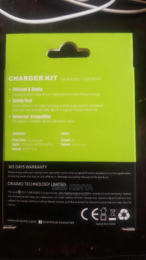 Oraimo 2pin Fast Charger - thumbnail 2