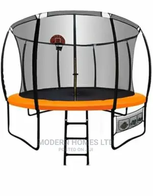 10 Ft Trampoline With Basketball Hoop