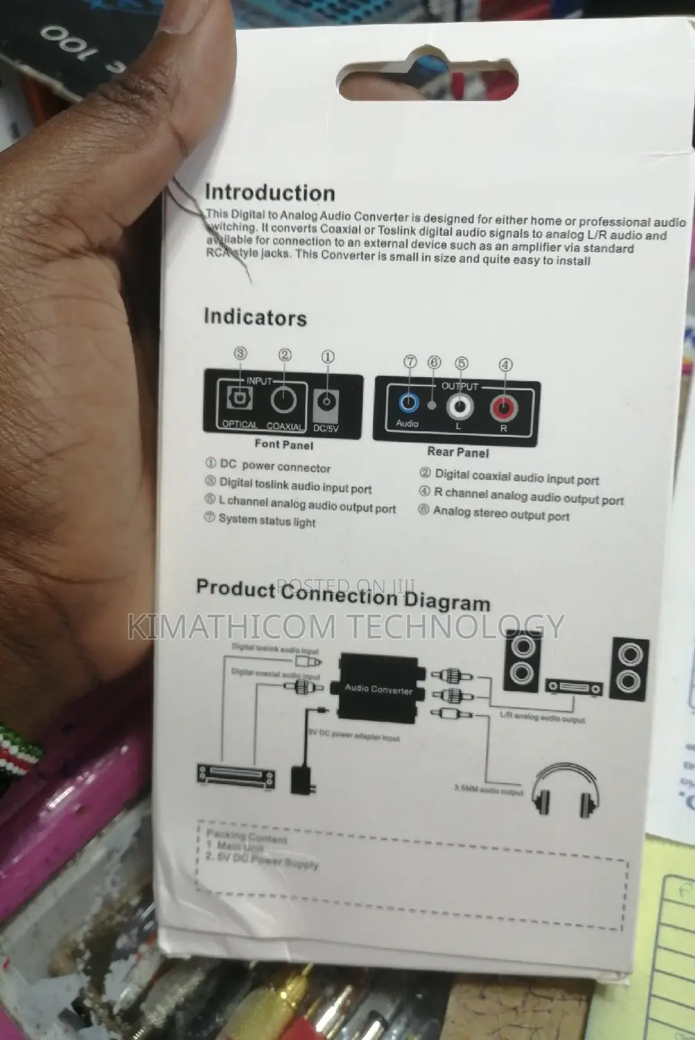 Digital To Analog Converter Or Optical To Rca Converter