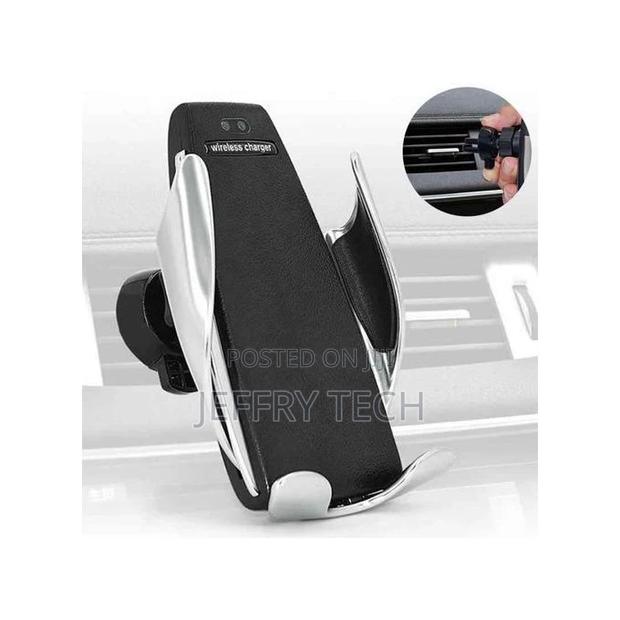 Generic Car Wireless Charging Phone Holder - Silver/Black - thumbnail 2