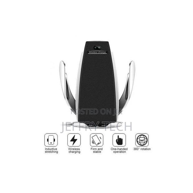 Generic Car Wireless Charging Phone Holder - Silver/Black - thumbnail 3