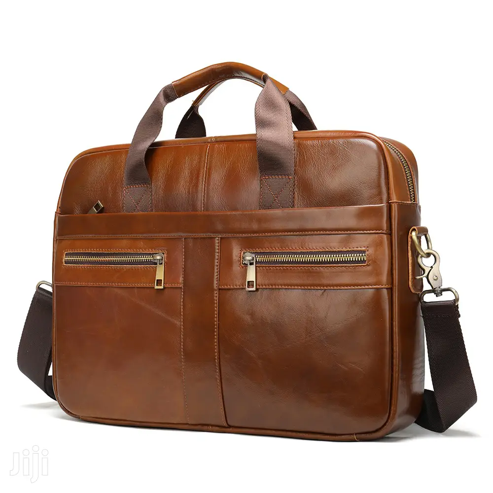 Genuine Leather Office Laptop Shoulder Bag - #2019