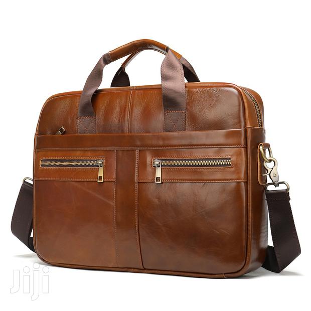Genuine Leather Office Laptop Shoulder Bag - #2019