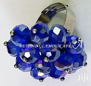 Blue Flower Shaped Crystal Metal Band - thumbnail 2