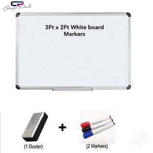White Board Size 3ft X 2ft (60x90cm) 3 Pens and a Duster - thumbnail 2