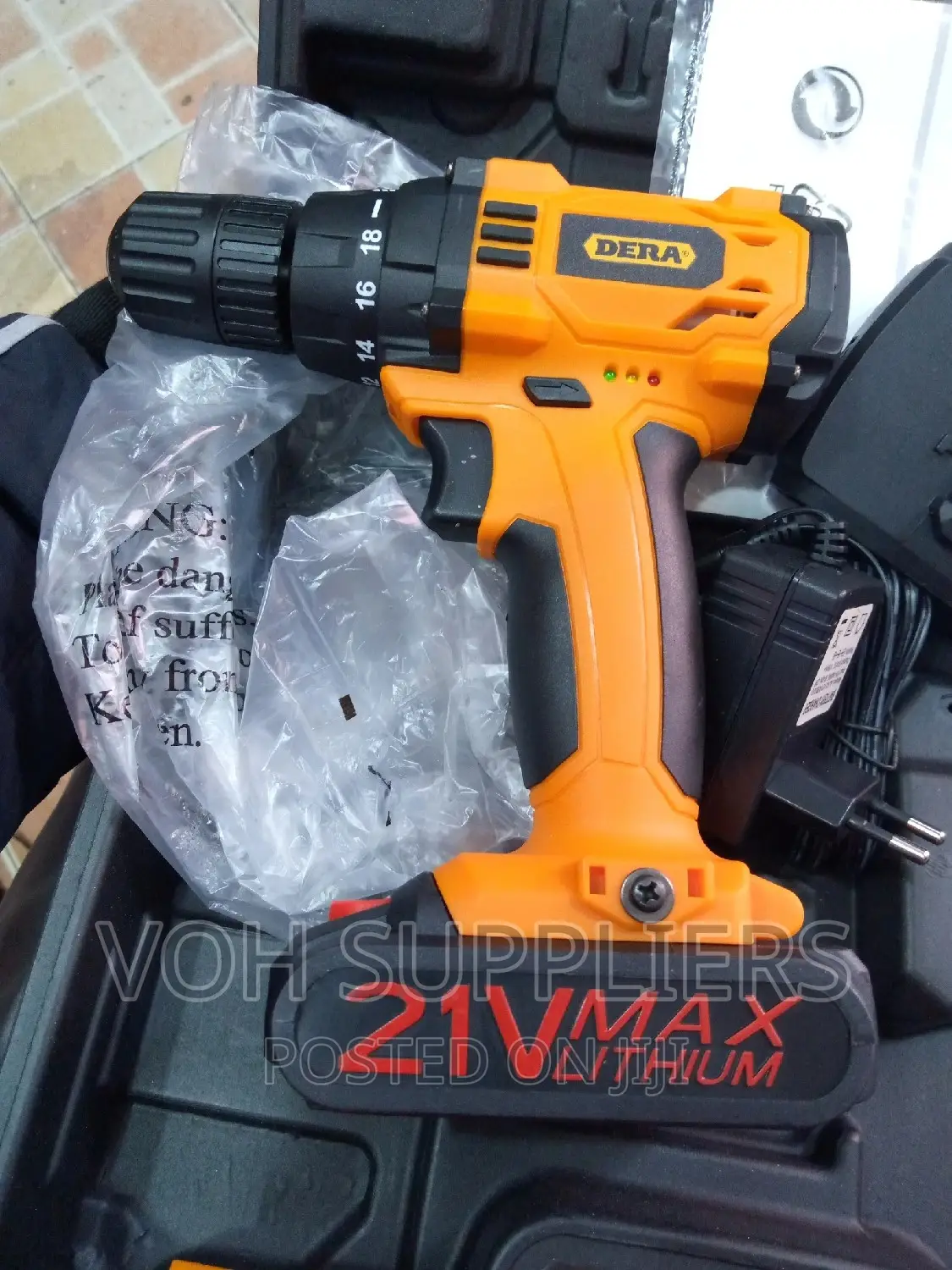 Electric Portable Drill With Rechargeable Battery 21v