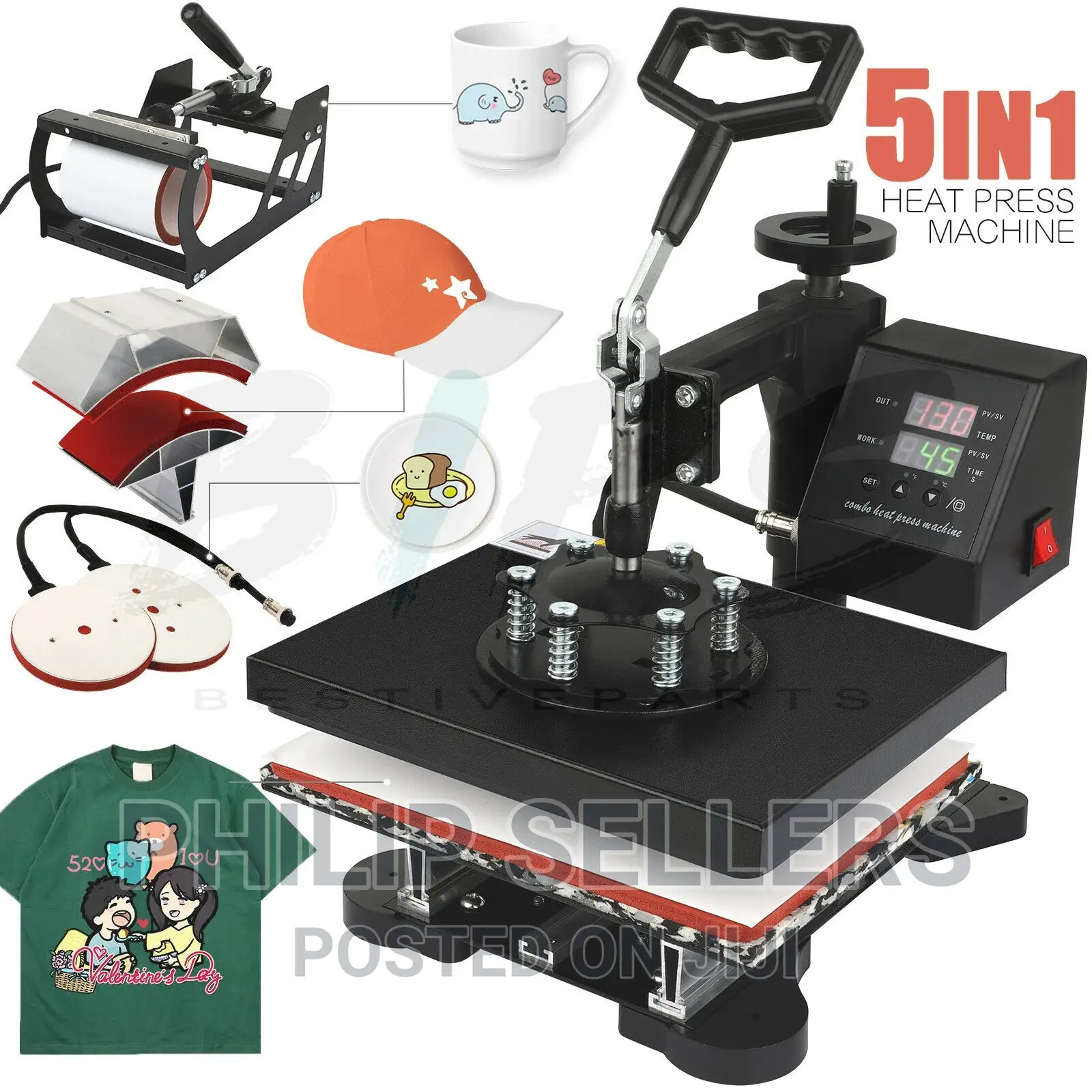10x12 Inch 5 in 1 Combo Heat Press Machine