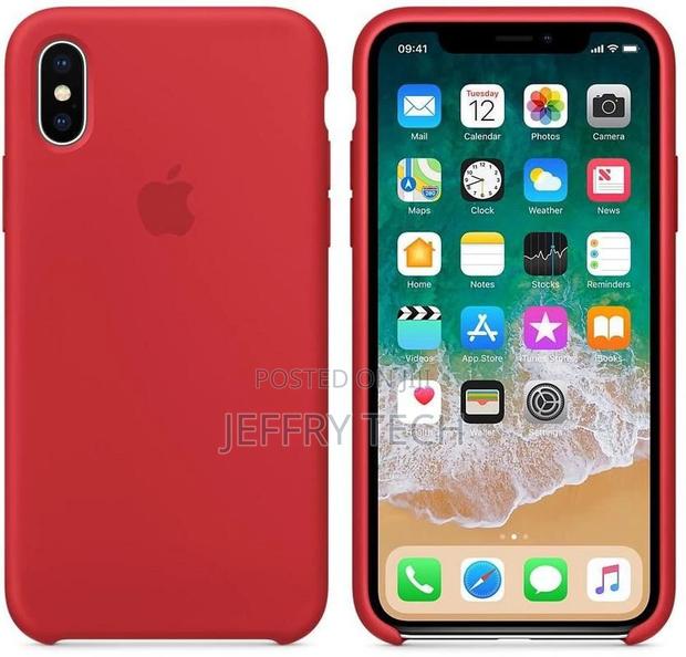 iPhone XS / iPhone X Back Case Silicone-Red, - thumbnail 3