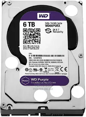 WD Purple Surveillance Hard Drive 6 TB 64 MB 5400 Rpm