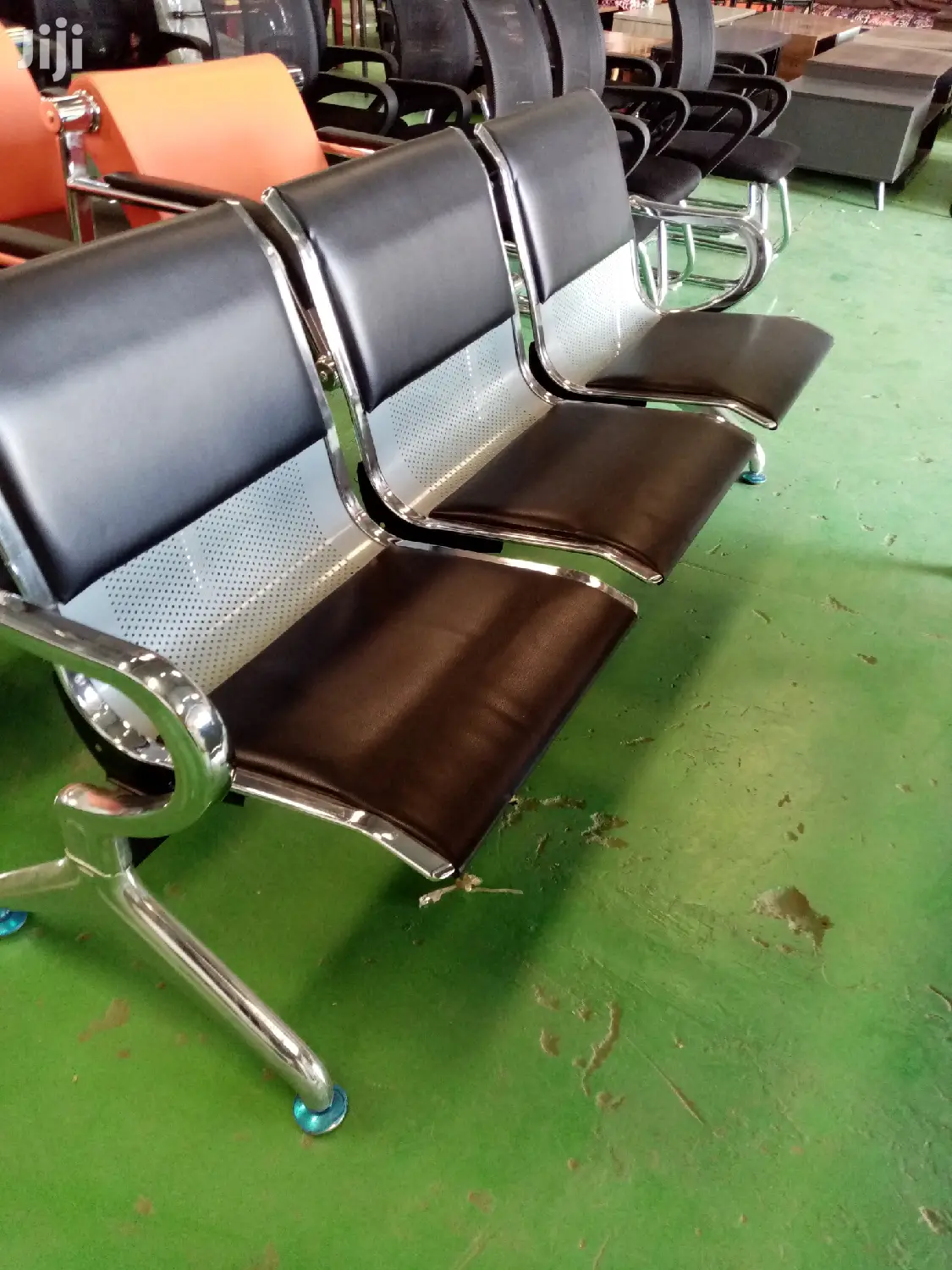 Black Padded Waiting Chair