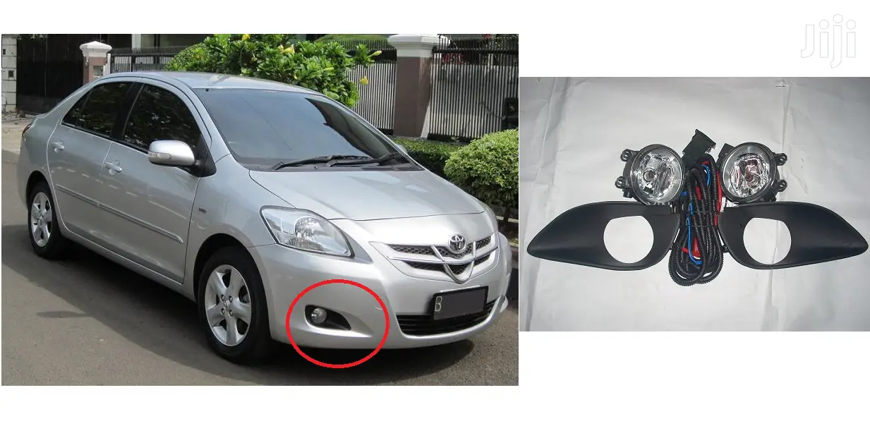 Toyota Belta/Vios G: Fog Lights Set With Covers: Yr2005/13,