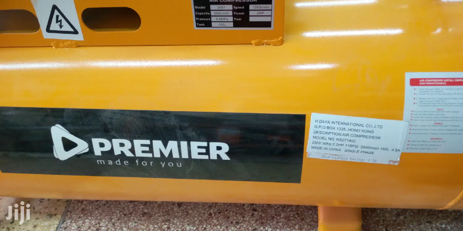 Premier Single Phase Air Compressor Electric 150ltr,116psi
