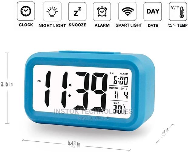 LED Digital Backlit Alarm Clock Withthermometre and Calender - thumbnail 10