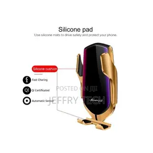 Smart Sensor Car Wireless Charger & Holder - Gold