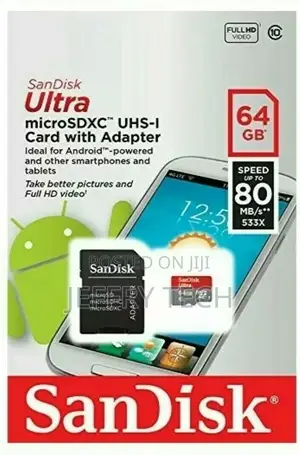 Sandisk Ultra 64GB Micro SDXC Memory Card Class 10 80mb/S +