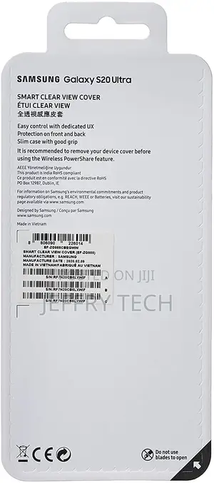 Samsung S20 Ultra Clear View Phone Cover - Black