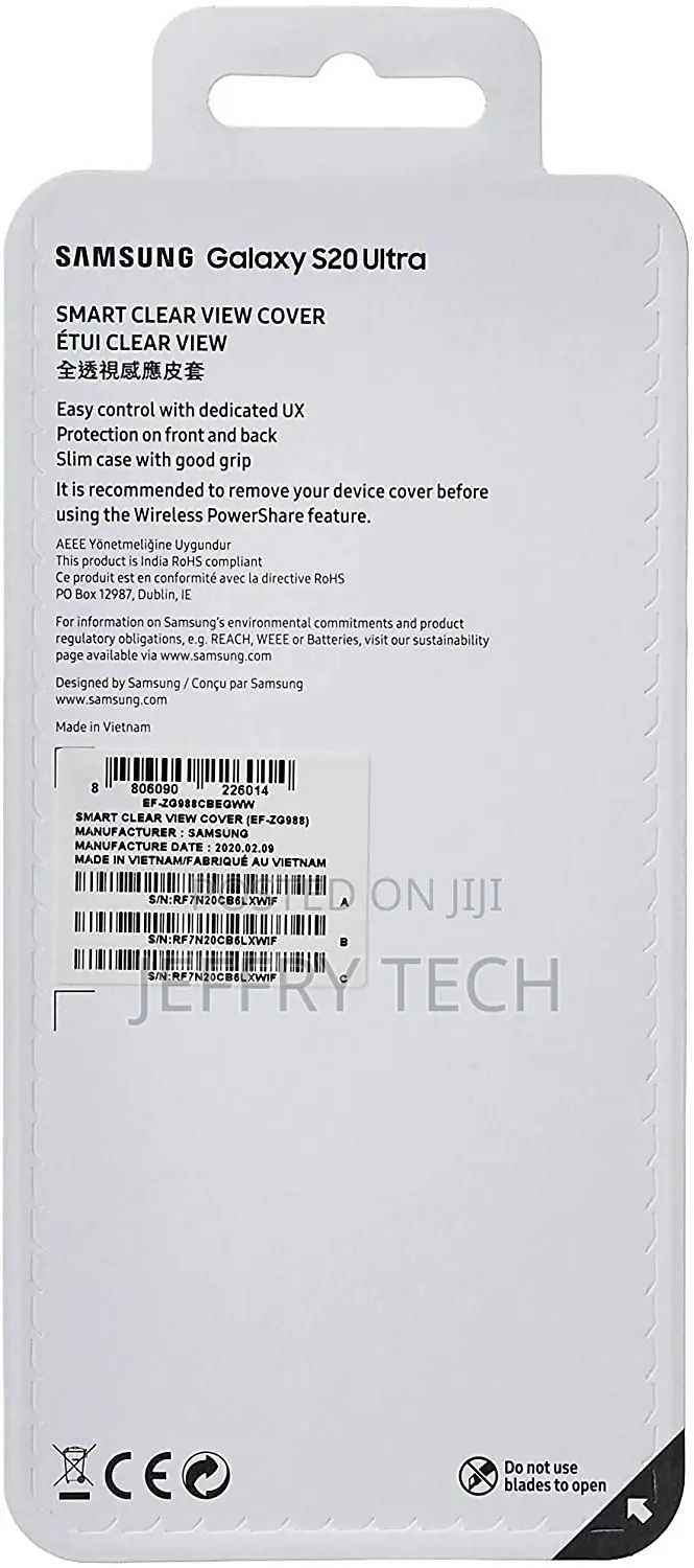 Samsung S20 Ultra Clear View Phone Cover - Black