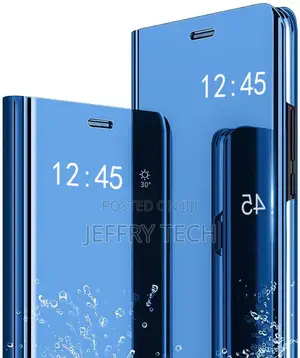 Clear View Stand Flip Cover for Samsung Galaxy Note 5 - Blue
