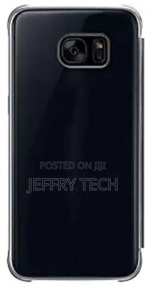 Clear View Flip Cover for Samsung Galaxy S7 Edge - Black