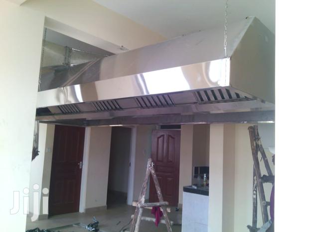 Stainless Steel Kitchen Hood With Filters, Fan Ducts-Sizes