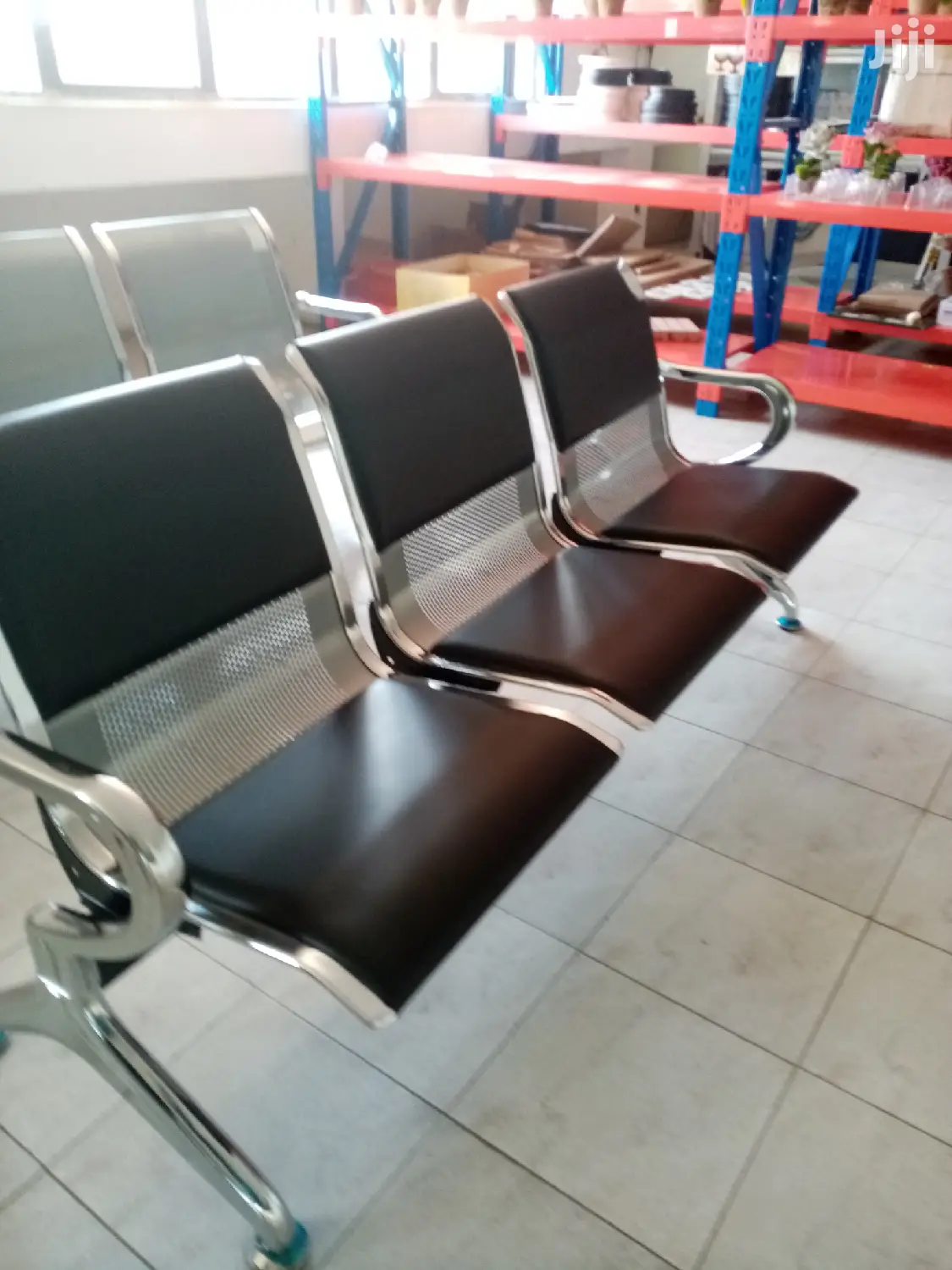 Black Padded Waiting Chair