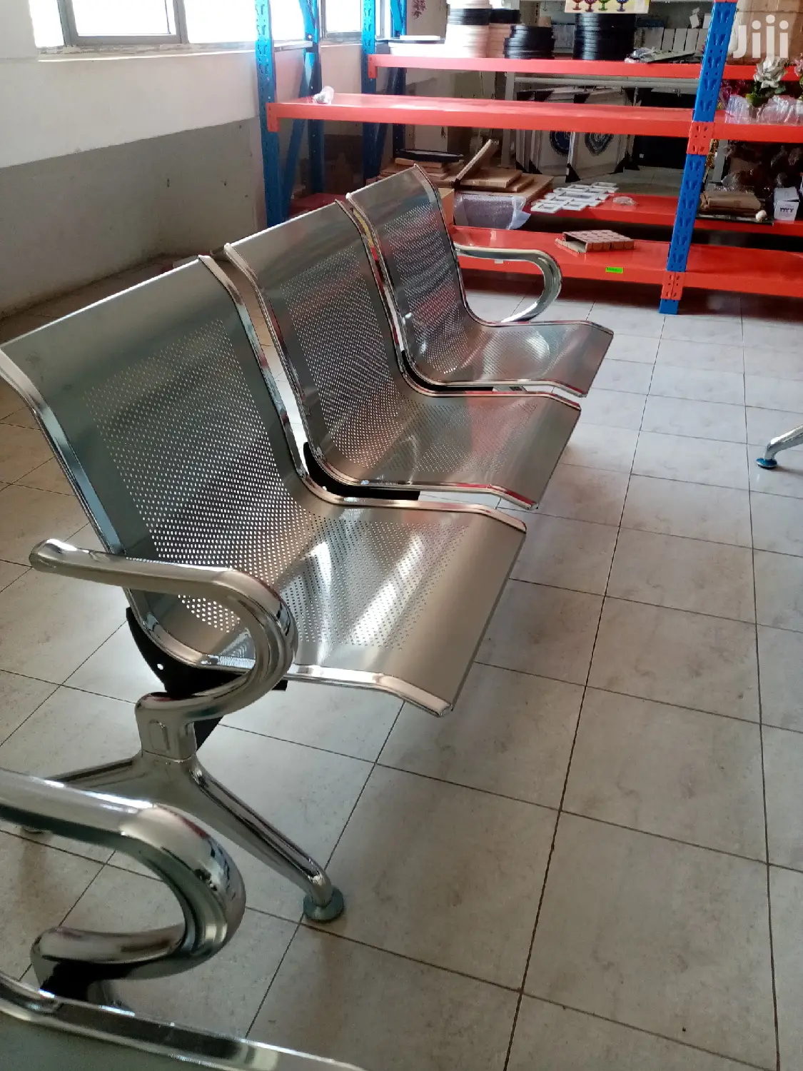 Silver Non Padded Linked Chair