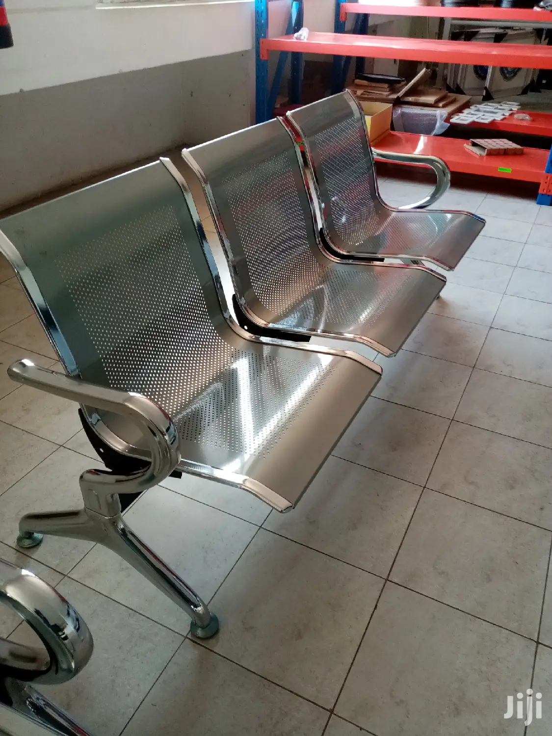 Blue Non Padded Linked Chair