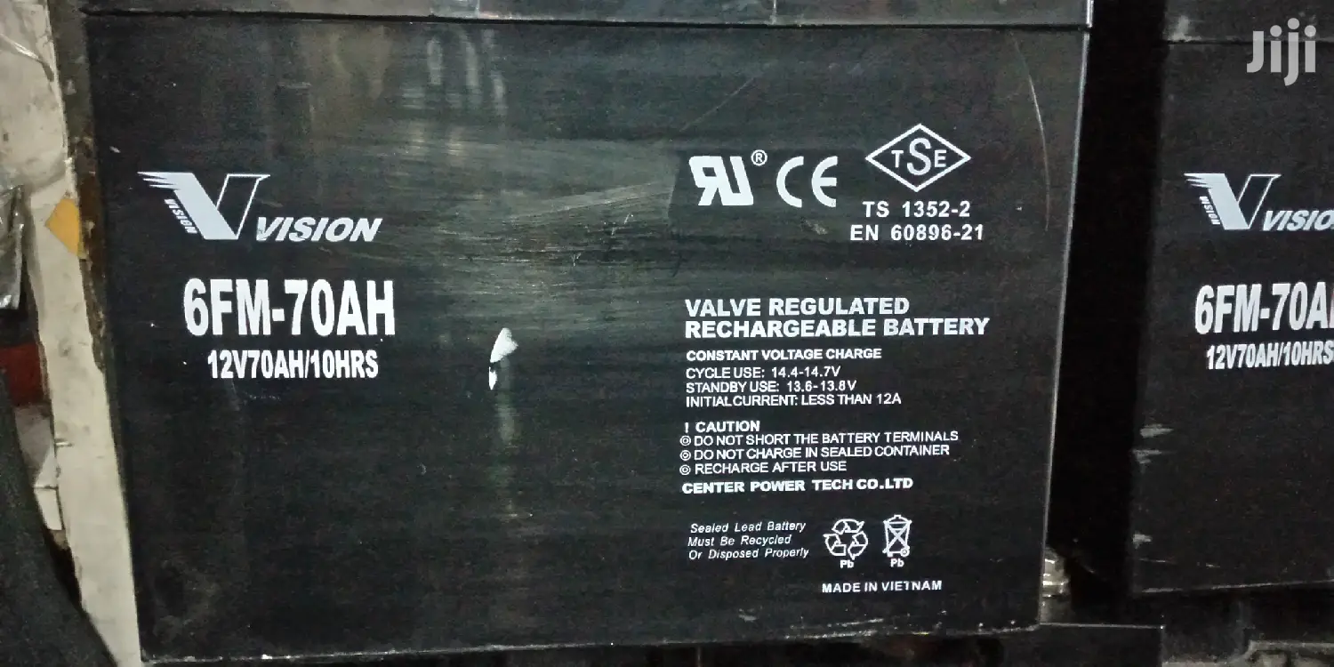 Vision Valve Regulated Rechargeable Battery 12v/70ah/10hr