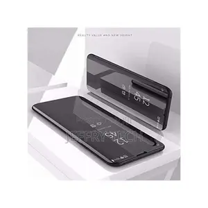 Clear View Mirror Flip Cover For Note 10 - Black