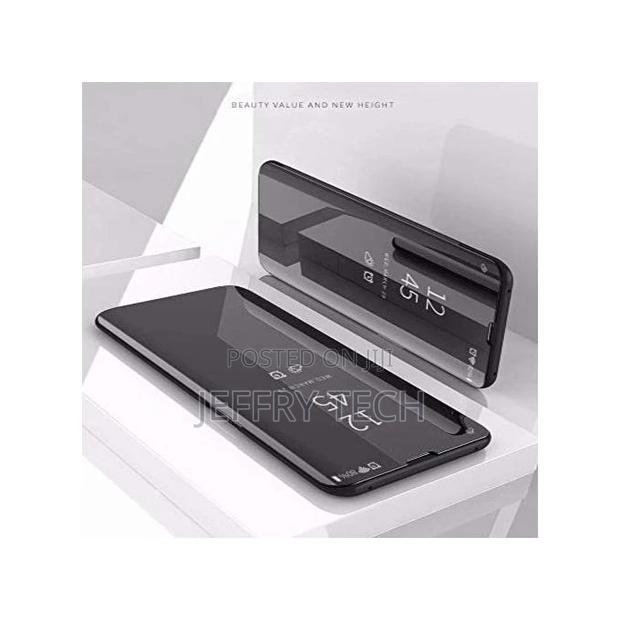 Clear View Mirror Flip Cover For Note 10 - Black