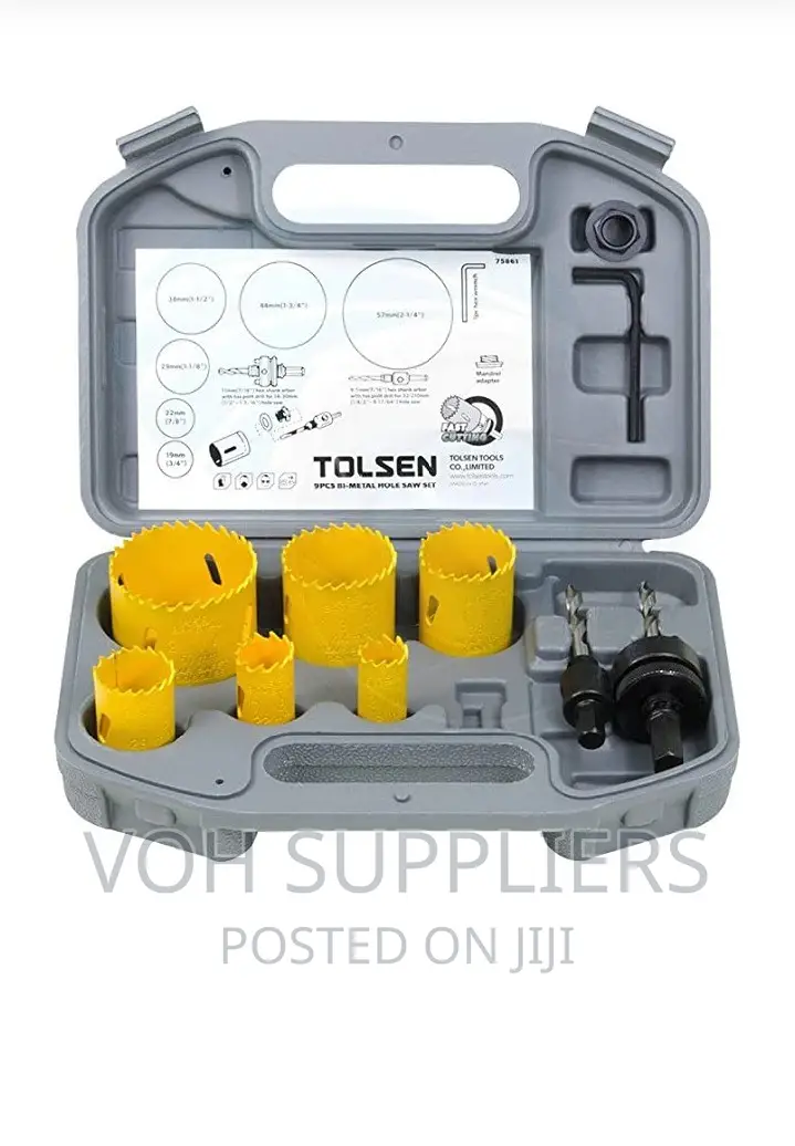 9pcs Plumbing HSS Bi-metal Steel Wood Hole Drill Bits Set