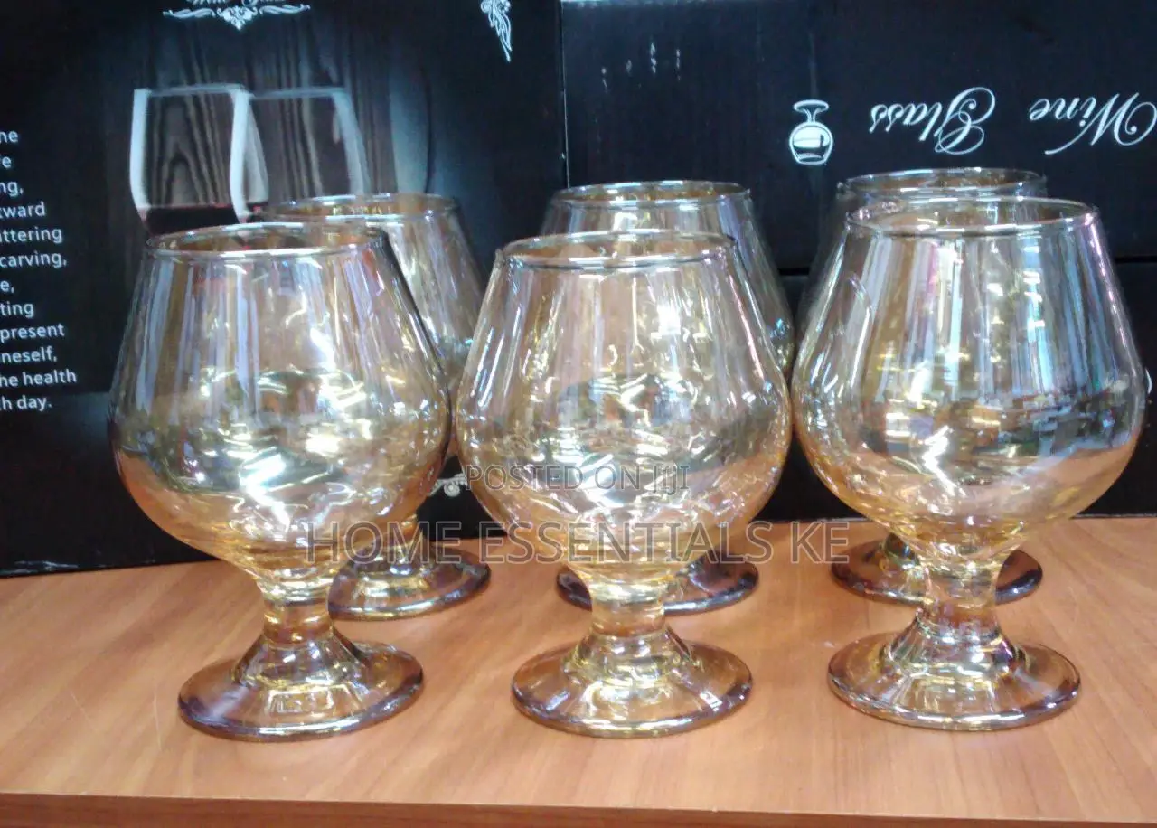 6pcs Gold Wine Glasses 210mls