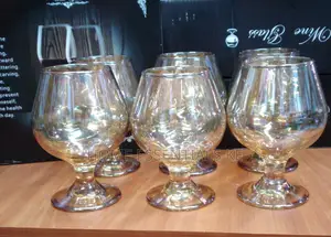 6pcs Gold Wine Glasses 210mls