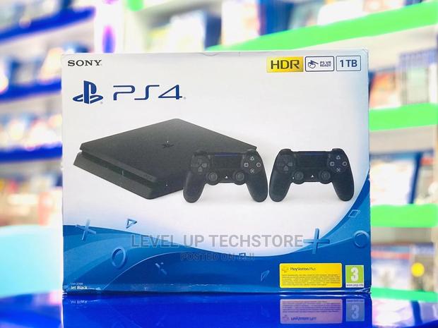 PS4 Slim 1TB Console With 2 Genuine Controllers- New Sealed - main view