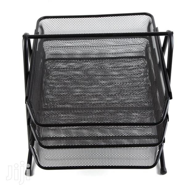 Office Tray 3 Tier Mesh-black - thumbnail 2