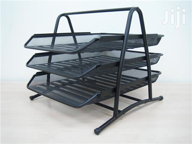 Office Tray 3 Tier Mesh-black