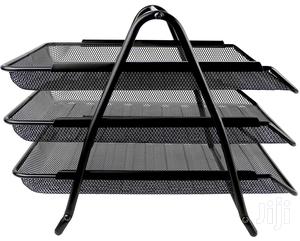 Office Tray 3 Tier Mesh-black