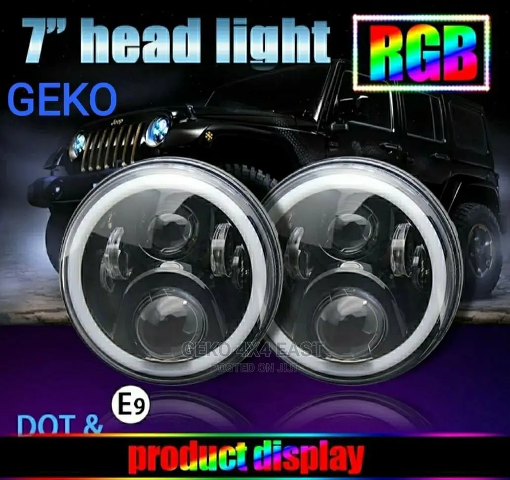 7inch Headlight Colour Changing DRL Bluetooth Programable