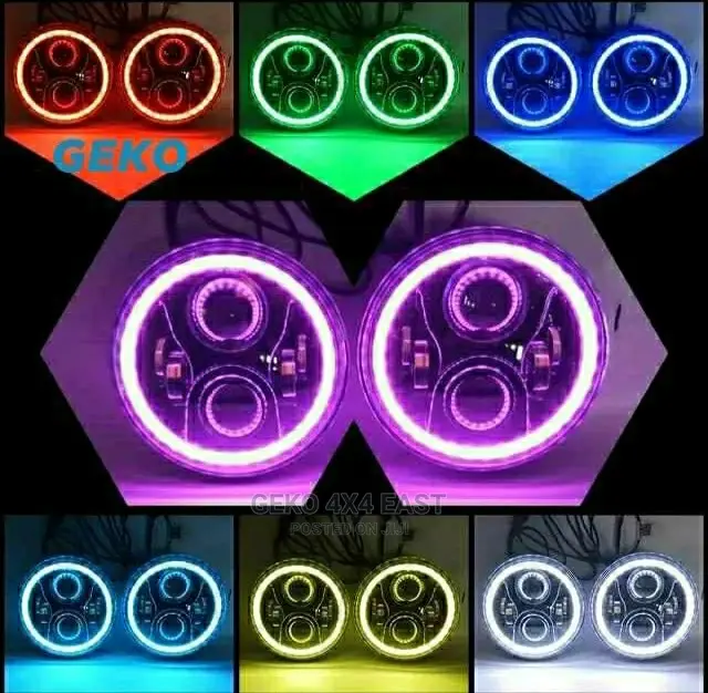 7inch Headlight Colour Changing DRL Bluetooth Programable