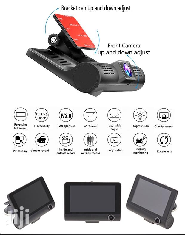 Three Cameras 4inch 3 Lens Car DVR 1080p Auto Dashcam - thumbnail 3