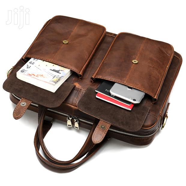 Genuine Leather Laptop Shoulder Bag #7010 - thumbnail 2
