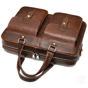 Genuine Leather Laptop Shoulder Bag #7010