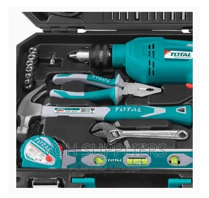 TOTAL Iron 101 Pieces Tool Set With 650W Drill