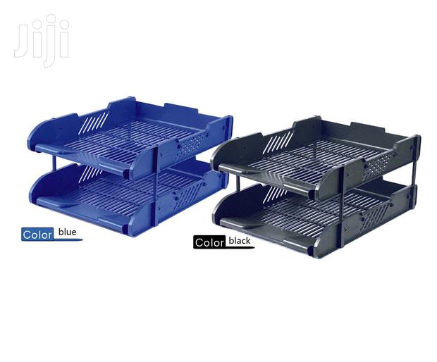 Office Tray 2tier Plastic-black
