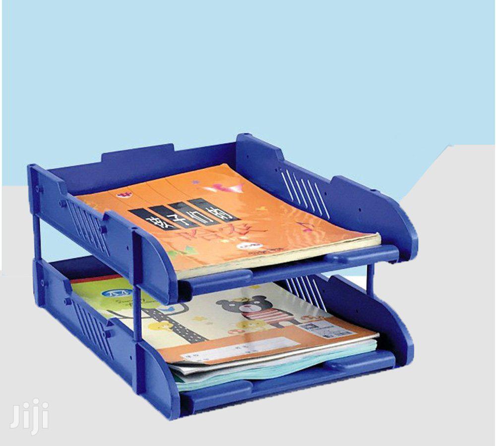 Office Tray 2tier Plastic-black